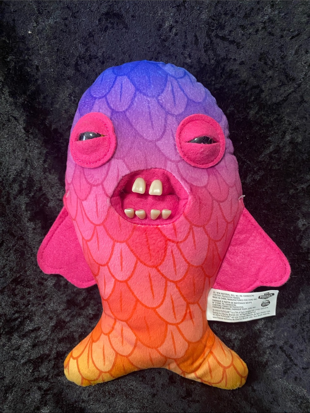 Fuggler Colorful Plush Fish Stuffed Animal Toy - Pink, Purple, Orange